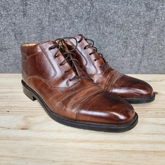 Johnston & Murphy Leather Cellini Chukka Boots Brown 9.5M - Picture 3 of 14